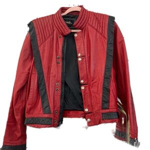 Montes 1970s Michael Jackson Thriller Leather Jacket Size XS